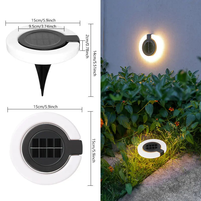 INELECTRON ™ - Lampe de sol solaire pliable pour jardin, escalier, cour, étanche