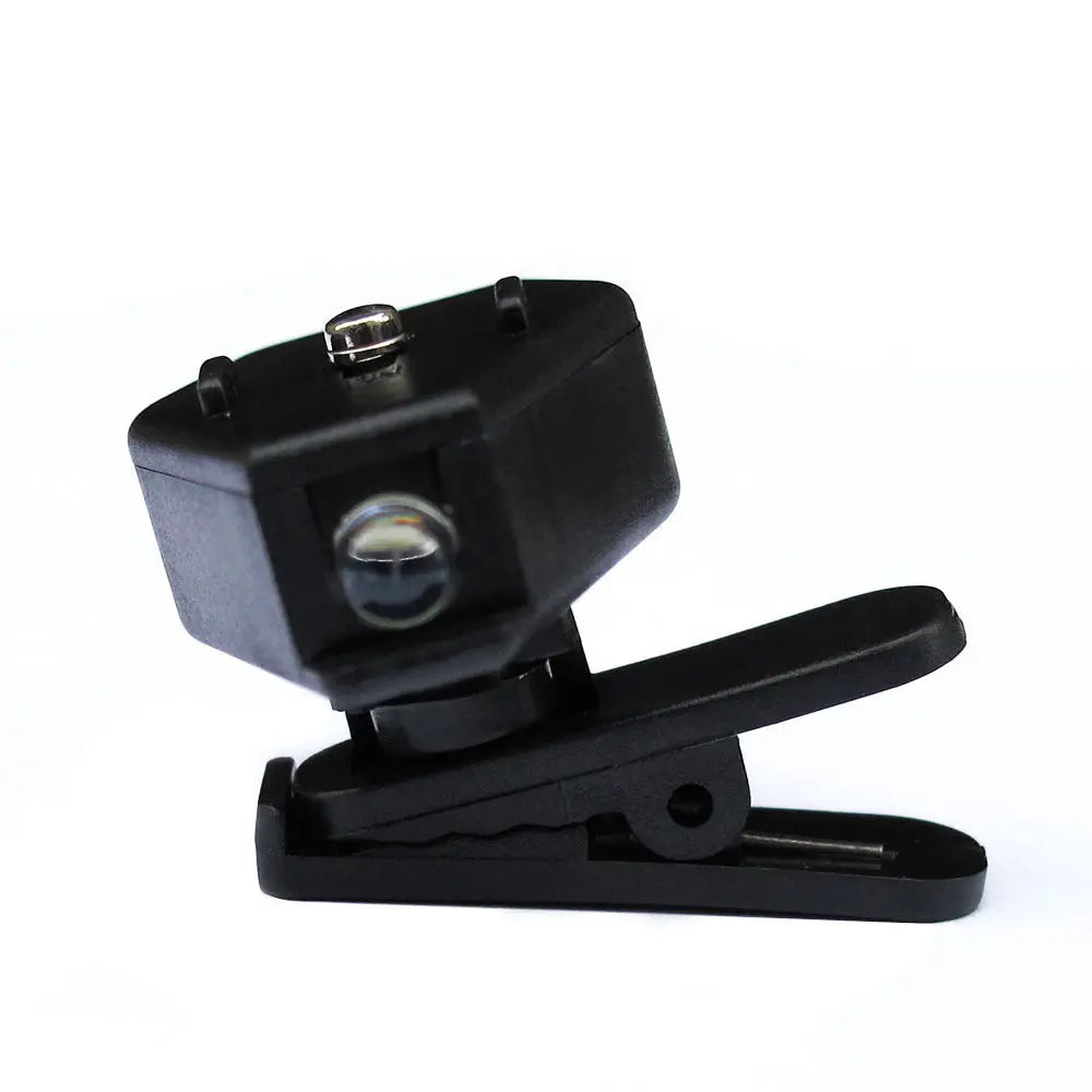 Mini LED flashlight clip-on light for eyeglasses, adjustable 360° light for hands-free illumination during reading or tasks