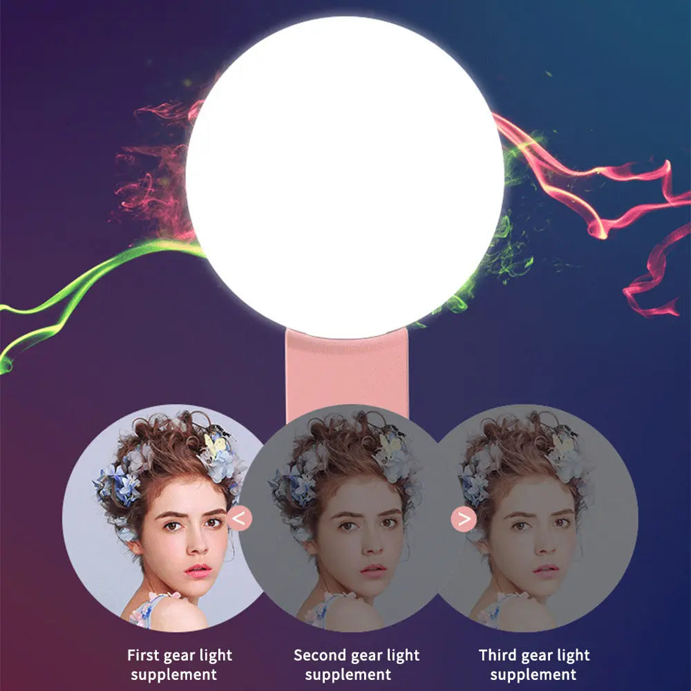 INELECTRON ™ - Mini Fill Light For Beauty Selfie Round Live Clip External LED Mini Small Q Mobile Phone Selfie Fill Light