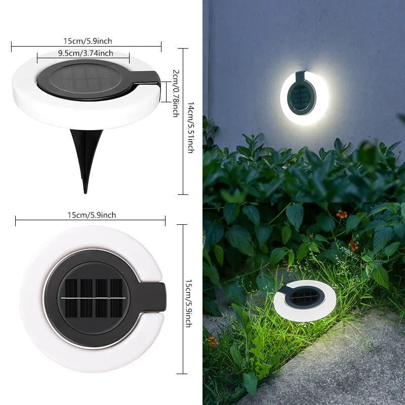 INELECTRON ™ - Lampe de sol solaire pliable pour jardin, escalier, cour, étanche