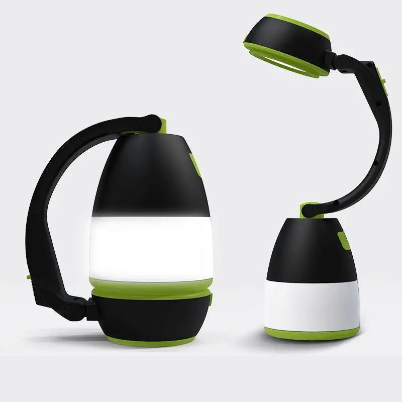 3-in-1 multifunctional LED lamp with adjustable angles, powerful illumination, waterproof and rechargeable for camping, emergency, and night riding