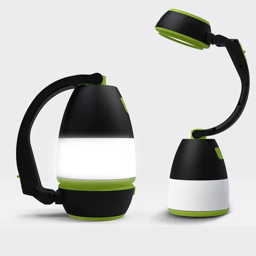 3-in-1 multifunctional LED lamp with adjustable angles, powerful illumination, waterproof and rechargeable for camping, emergency, and night riding