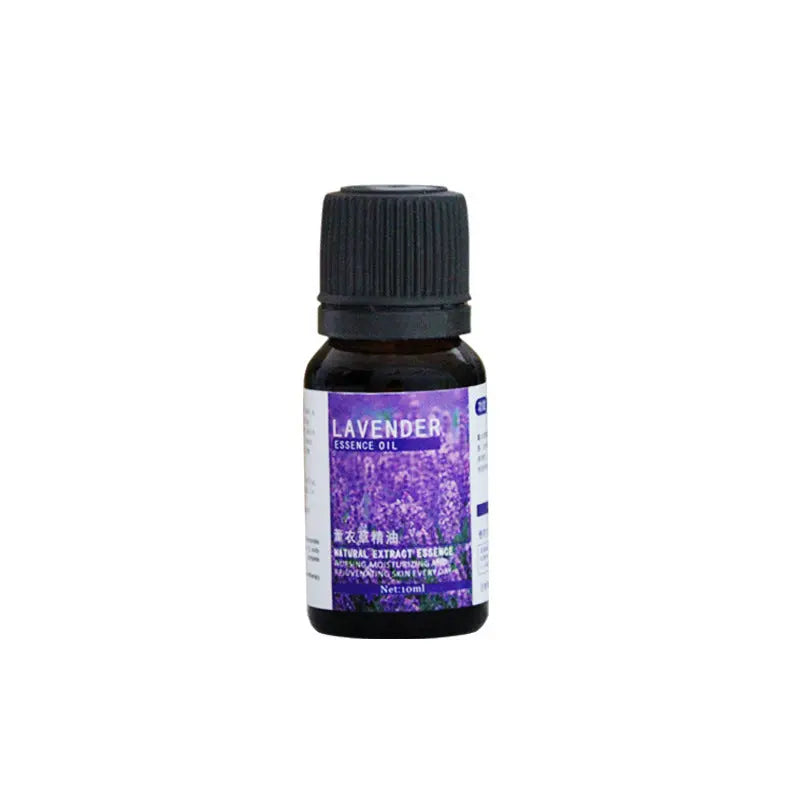 Bottle of lavender essential oil for Wood grain aroma diffuser, USB air humidifier with colored lights for desktop or office use


