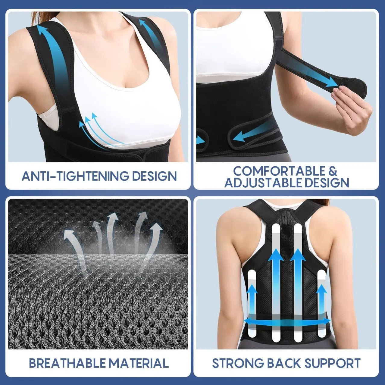 Strong Support Posture Correction Belt – Comfortable Neoprene Back Support for Health & Sports