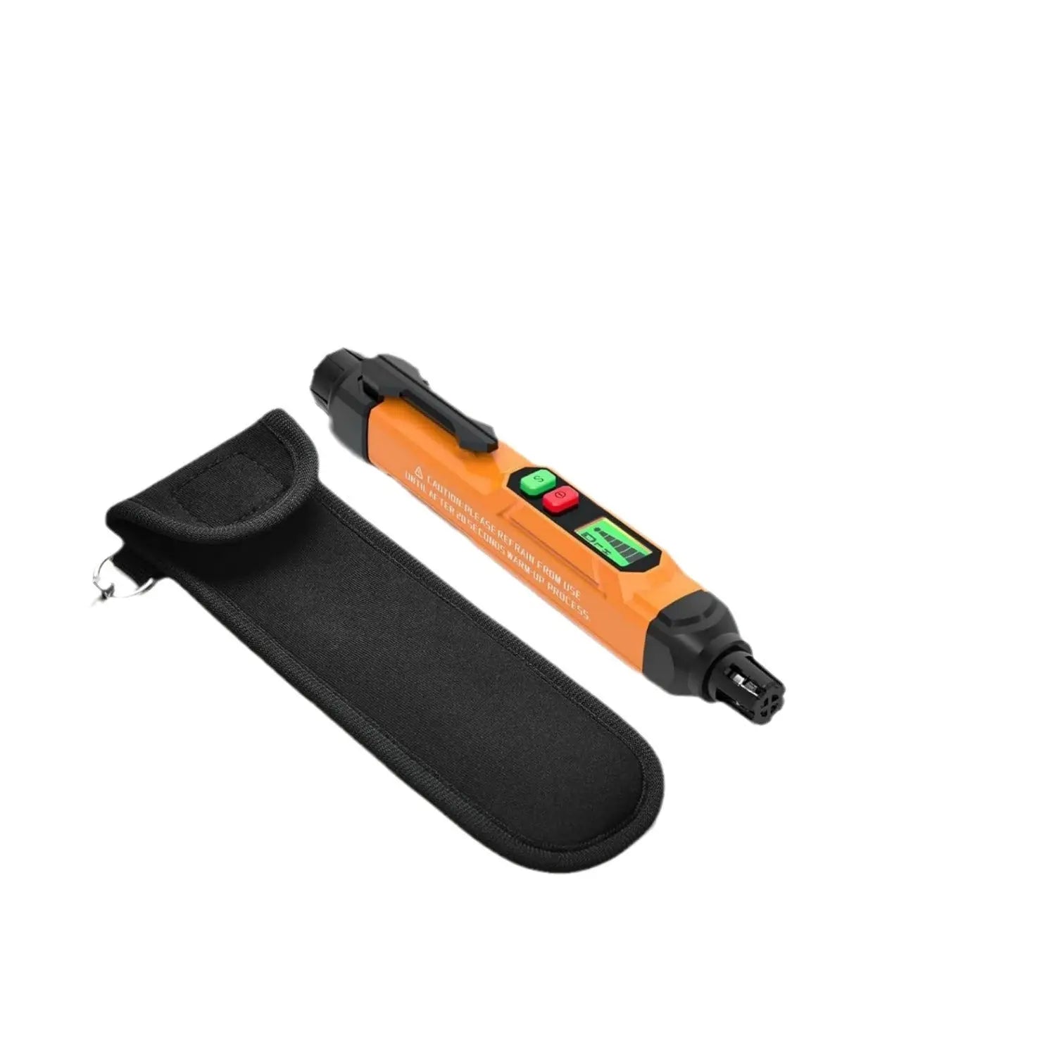 Orange Pen-Style Handheld Gas Leak Detector – Portable Sniffer with Carrying Case and Batteries