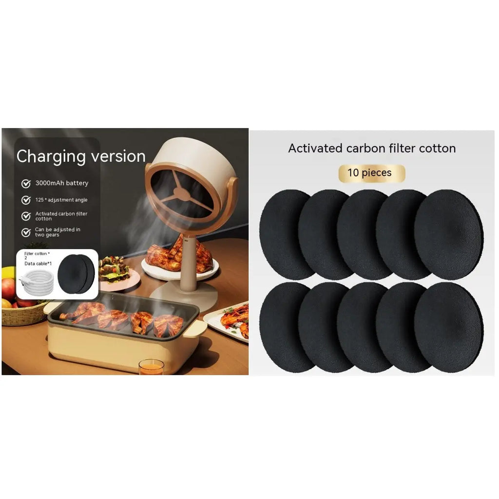 INELECTRON ™ - Mini Desktop Range Hood – USB Rechargeable Portable Kitchen Exhaust Fan with Large Wind Power, Compact & Efficient