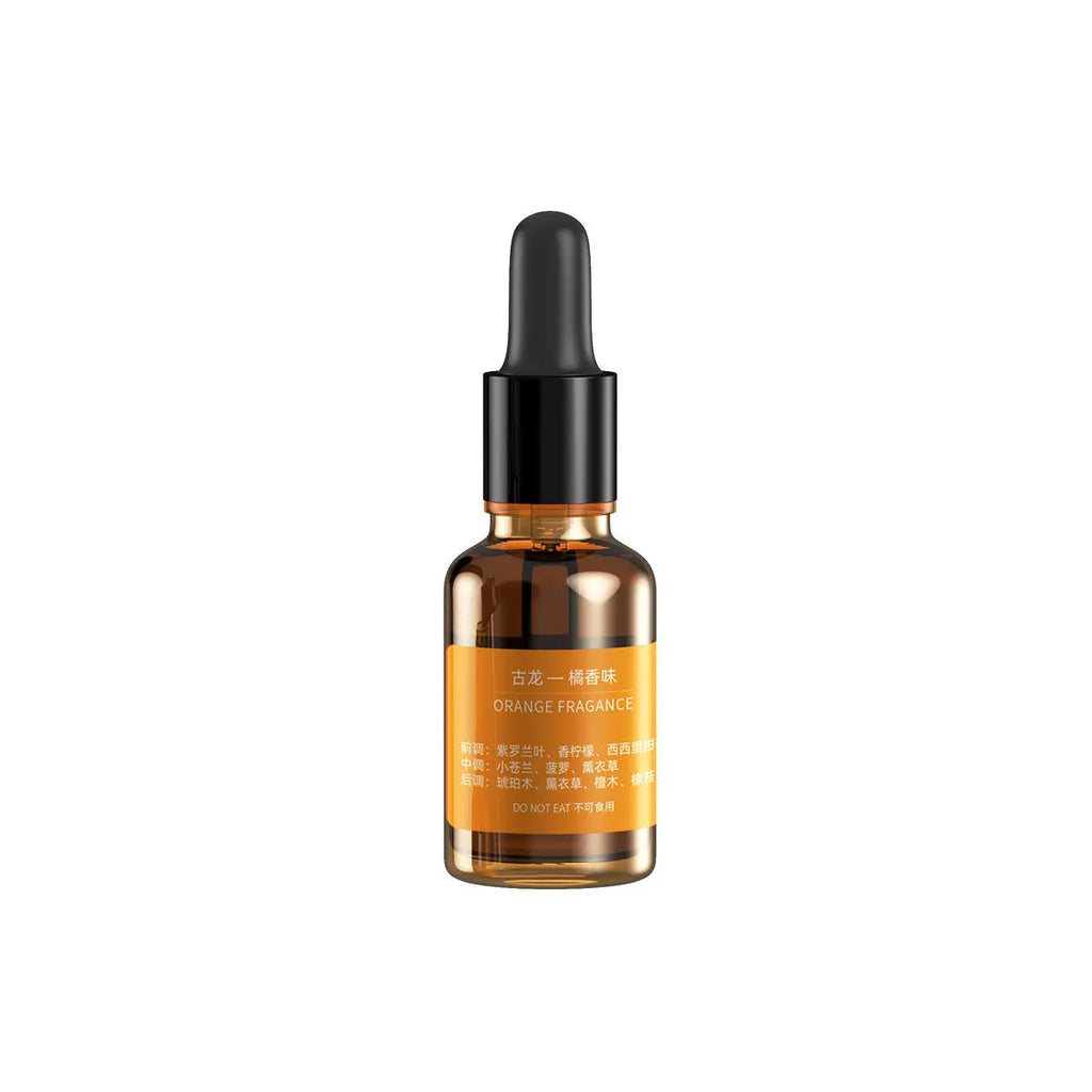 Orange bottle with dropper on a white background