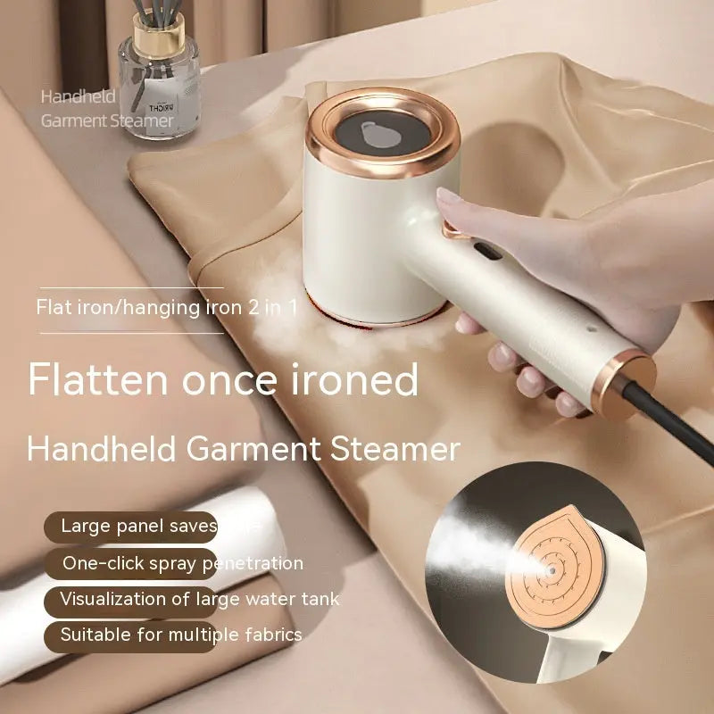 Close-up of titanium panel on portable steam iron